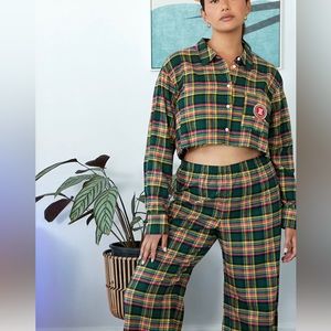 Fenty Savage  Tired Up Tartan Raw Hem PJ Shirt